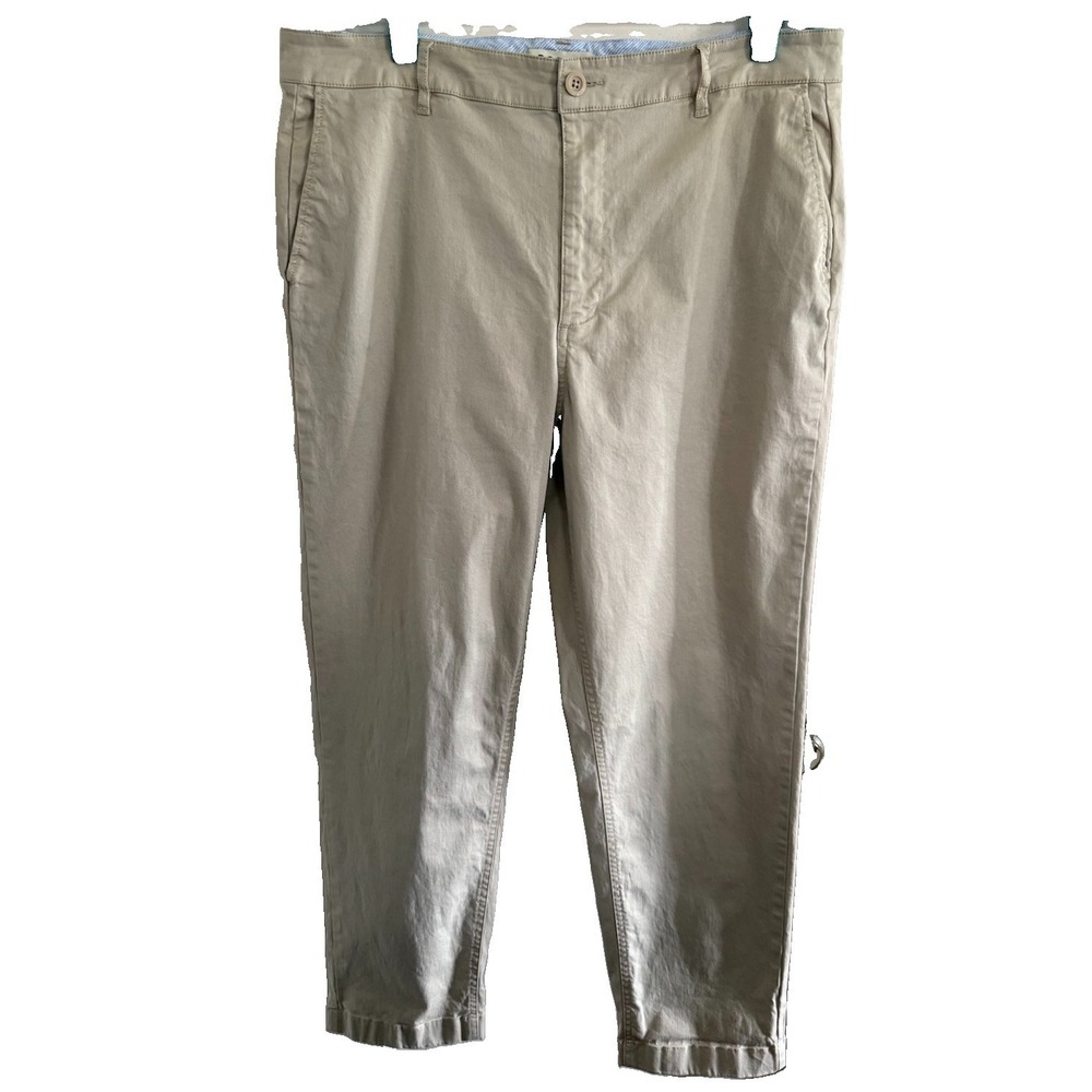 Boden Women's Chino Pants Size 14R Straight Leg Khaki Beige Casual Cotton